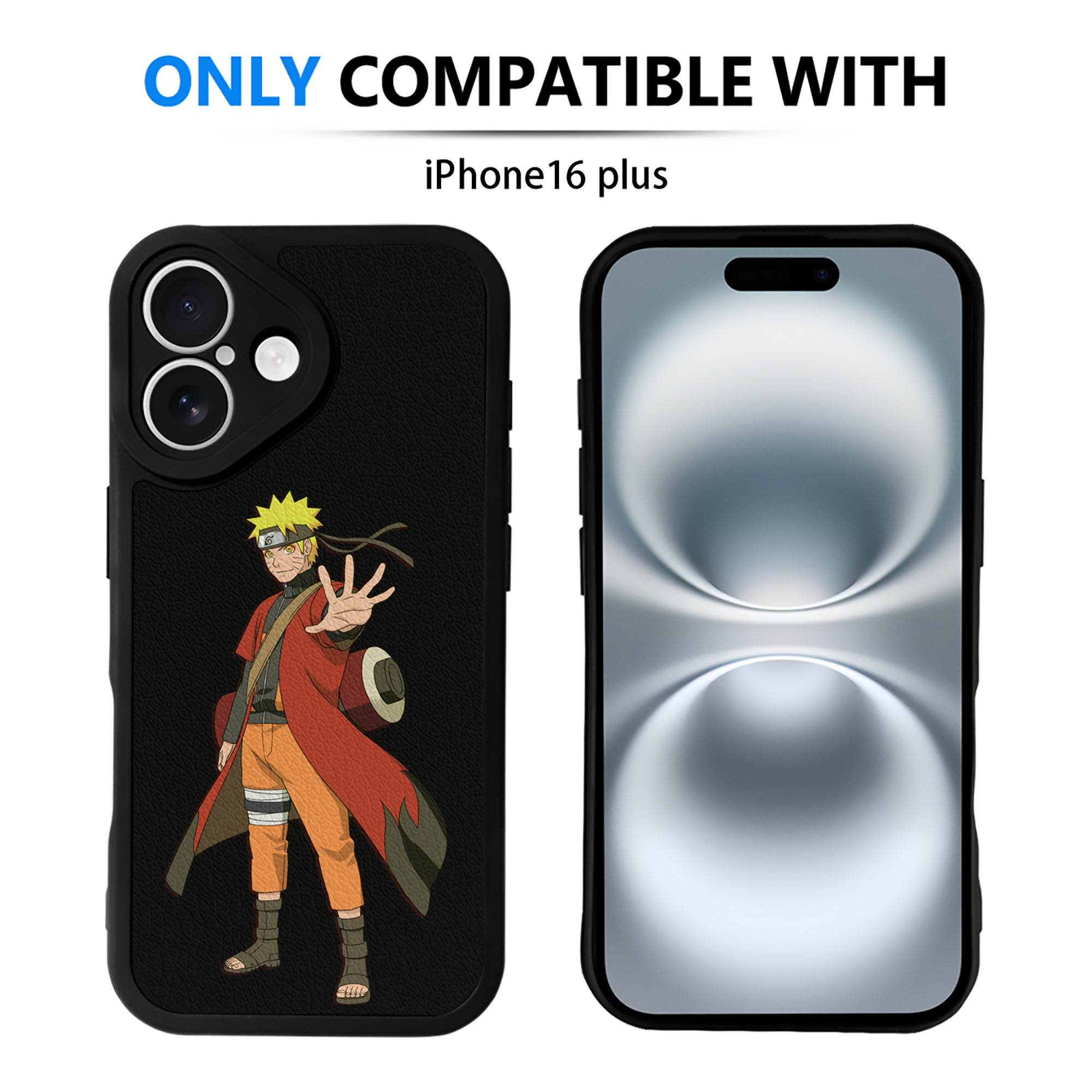 （画像用） NARUTO -ナルト- うずまき ナルト Uzumaki Naruto 【iPhone 16シリーズ対応】シリコンスマホケース（レザー調） 材質：シリコン